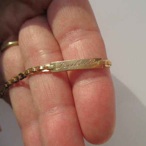 Graverat identitetsarmband "Isabelle" i 18K roséguld 