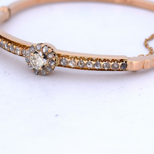 Vintage armbånd i gult guld med diamanter 