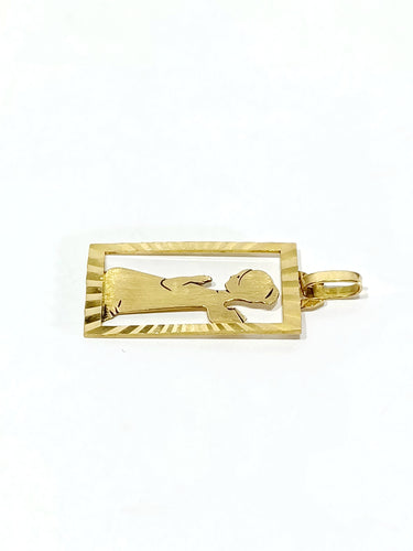 Pendentif Médaille ange en or champagne 58 Facettes