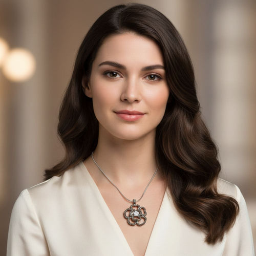 Diamantvedhæng i 18k rhodineret guld med ruthenium og brune diamanter 