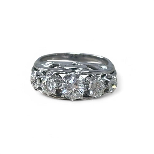 Bague 56 Bague jarretière diamants or et platine 1930 58 Facettes 334