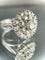 Bague 54.5 Bague fleur or blanc diamants 58 Facettes