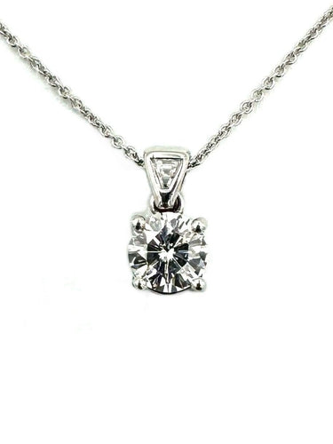 Collier Collier or blanc 18K et diamant 0.49 E VS 2 58 Facettes