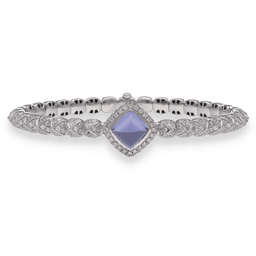 Bracelet Bracelet Fred Pain de Sucre en or gris 18K avec tanzanite 4,50 ct et diamants - Edition 75 ans - Full Set 58 Facettes FB08115