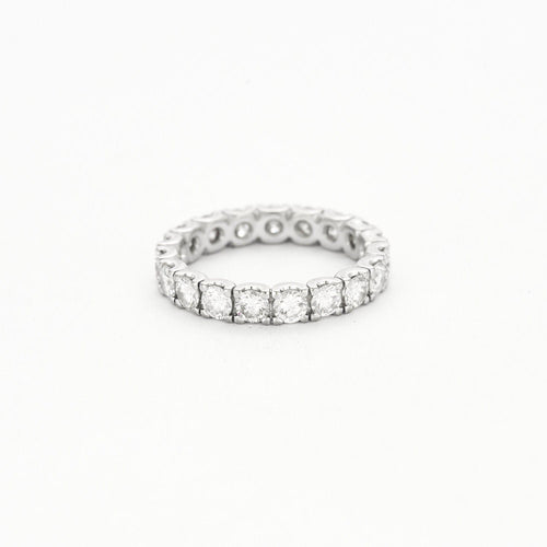 Bague 55 Alliance Américaine or blanc diamants 58 Facettes 240 565