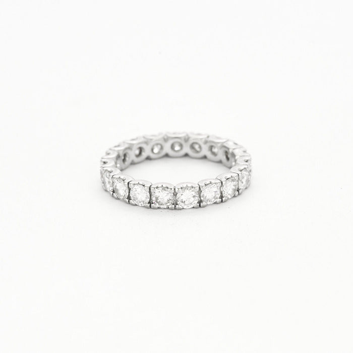 Bague 55 Alliance Américaine or blanc diamants 58 Facettes 240 565