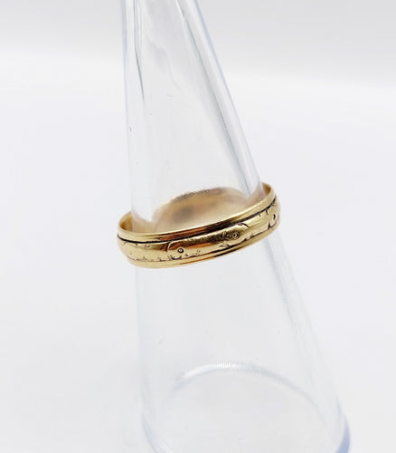 Bague 50.5 Bague jonc alliance motifs géométriques vintage en or 14k 58 Facettes A06567