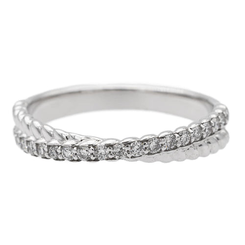 Bague 50 Bague Demi alliance Or blanc Diamant 58 Facettes 1338993CN