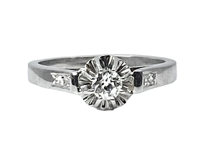 Bague 54 Bague solitaire en or blanc et diamant 58 Facettes AB591bis