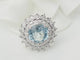 Bague 52.5 Bague entourage en or blanc et platine, Aigue marine et diamants 58 Facettes 33455