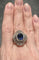 Bague 54 Bague Jupe avec saphir et diamants en baguette et brillant 58 Facettes