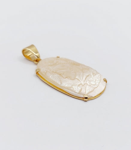 Pendentif Pendentif vintage or jaune ornée d'une plaque de nacre 58 Facettes A04713