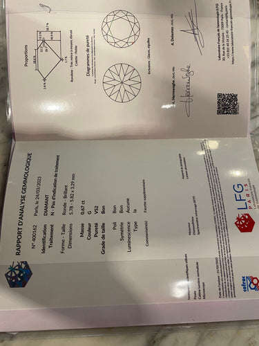 Bague 51 Bague de fiançailles, diamant 58 Facettes AB46