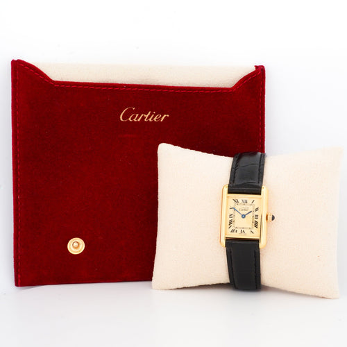 Montre Cartier - Montre Tank Must - Lemon roman dial - SM - Mint 58 Facettes