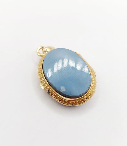 Pendentif Pendentif porte photo antique or jaune 18k plaques d'agate (circa 1900) 58 Facettes A06013