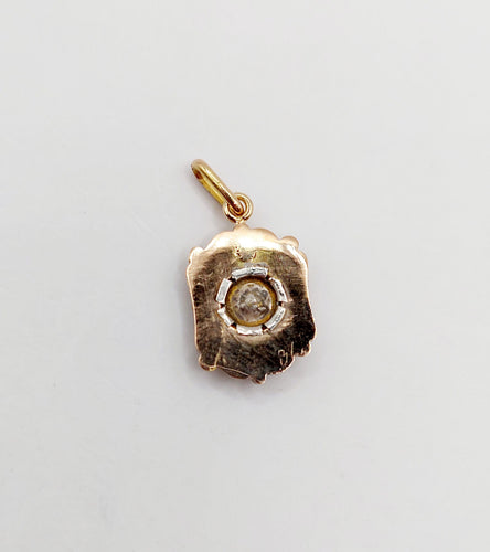 Pendentif Pendentif victorien or 18k et argent diamant table 5mm (circa 1850) 58 Facettes A06304