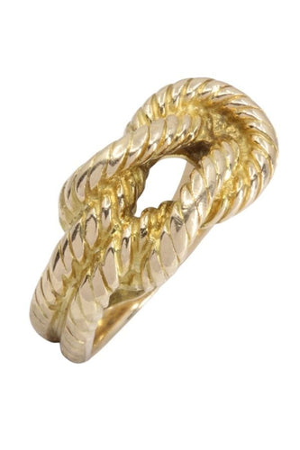 Bague 53 HERMÈS - BAGUE "NOEUD MARIN" OR JAUNE 58 Facettes 094911