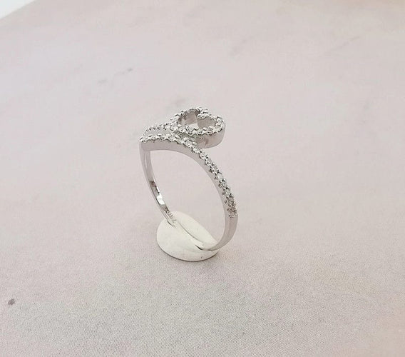 Bague 53 Bague Cœur en Or blanc & Diamants 58 Facettes AB 1067