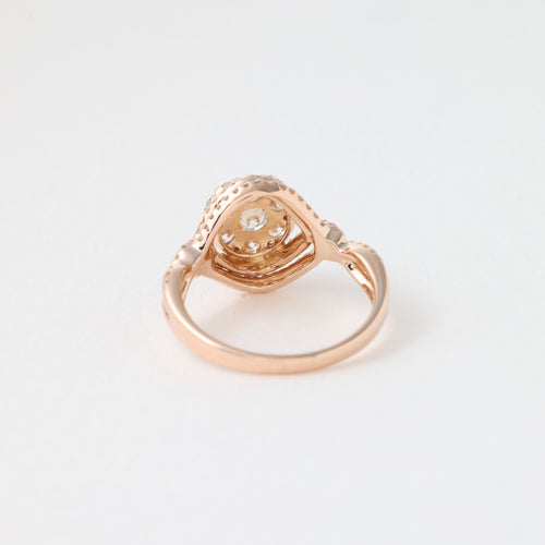 Bague 54 Bague de fiançailles diamants or rose 58 Facettes