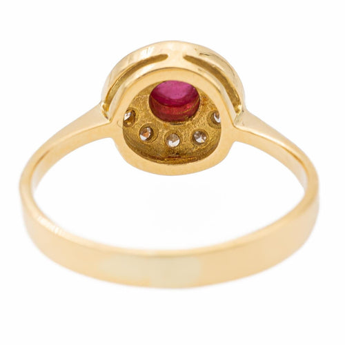 Ring Gelbgold Rubin, Diamant 