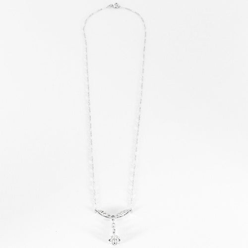 Collier Collier ancien en or blanc et diamants 58 Facettes