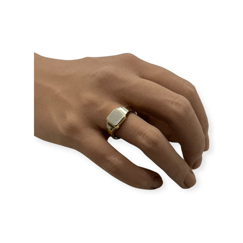 Bague 59 Chevalière deux ors 58 Facettes 149056514