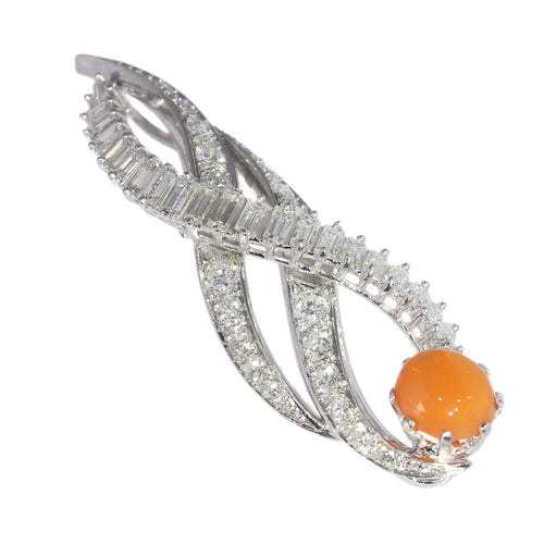 Pendentif Flamme Vintage : Une Danse d'Opale et de Diamants 58 Facettes 21028-0244