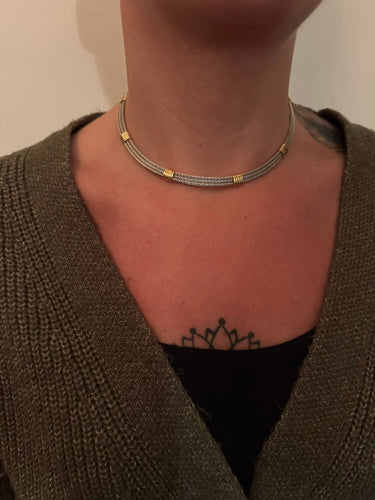 Collier FRED - Collier or et acier 58 Facettes