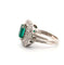 Bague 62 Bague en or blanc massif avec émeraude colombienne et diamants 58 Facettes