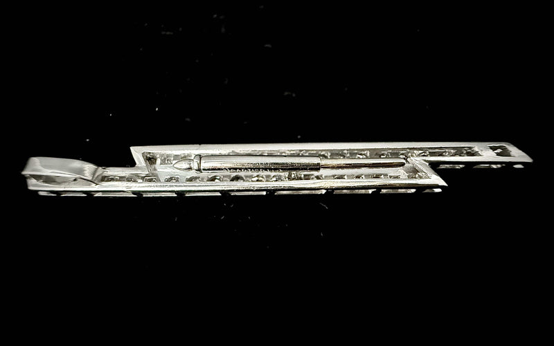 Pendentif Barrette et Pendentif Art Déco or et platine sertie de 2,60 carats 58 Facettes