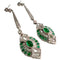 Boucles d'oreilles Boucles d'oreilles de style Art déco avec diamants et émeraudes 58 Facettes Q727A