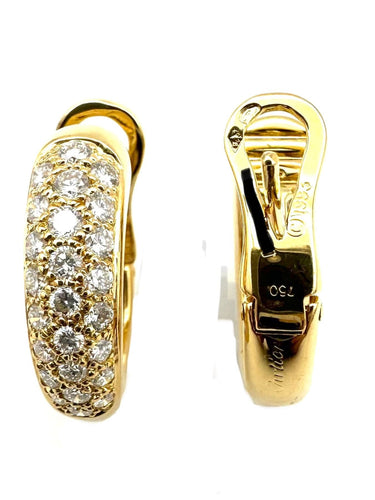 Boucles d'oreilles CARTIER. Boucles d'oreilles vintage or et diamants 58 Facettes
