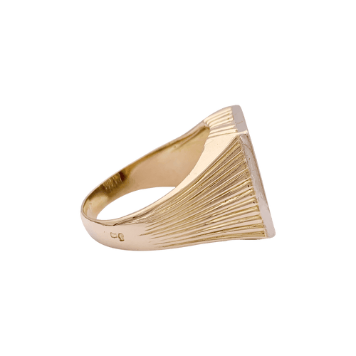 Bague 61 Bague chevalière or jaune, diamants. 58 Facettes 34448