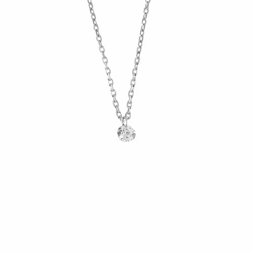 Collier COLLIER OR BLANC DIAMANT 0,15ct 58 Facettes M8927