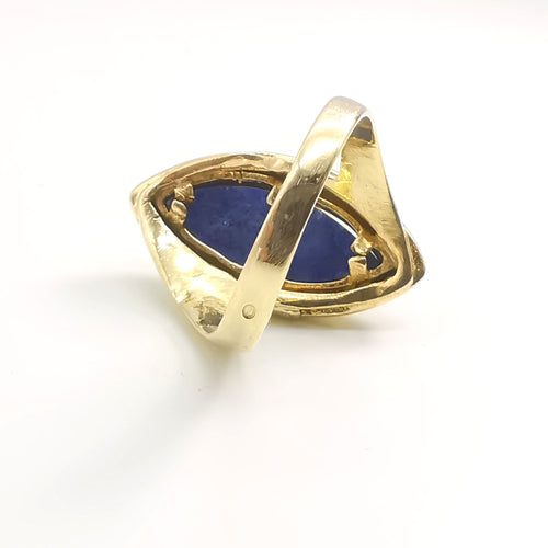 Bague 54 Bague en or jaune et lapis lazuli 58 Facettes