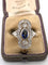 Bague 54 Bague en platine avec saphir et diamants 58 Facettes