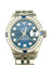 Montre Montre Rolex 36mm Automatique Or Blanc 18K « Lady Oyster Perpetual » Diamants et Saphires 58 Facettes