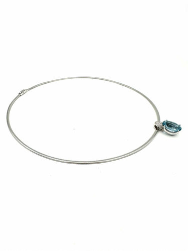 STERN. Ogrlica od belog zlata 18K, akvamarin i dijamanti 