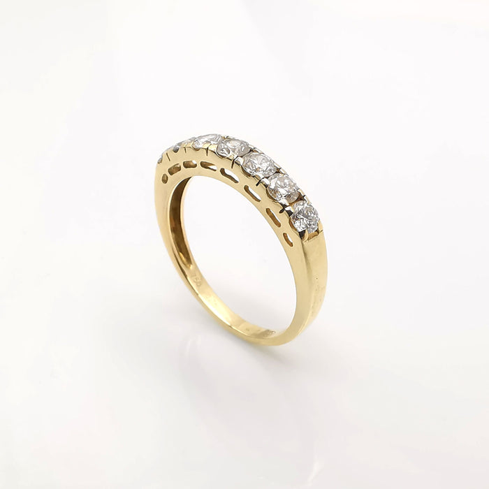 Yellow gold and diamond ring