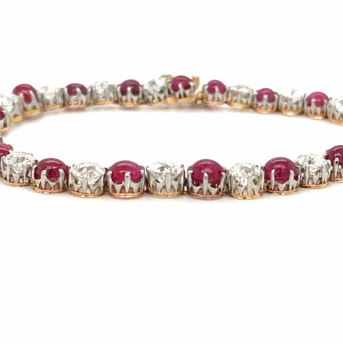Bracelet Bracelet Rubis Diamants Époque fin 1900 58 Facettes 1.0000114/4