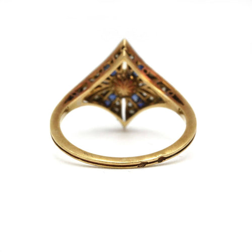 Bague 54 Bague - Or, Diamants, Saphirs & Perle 58 Facettes 250022SP