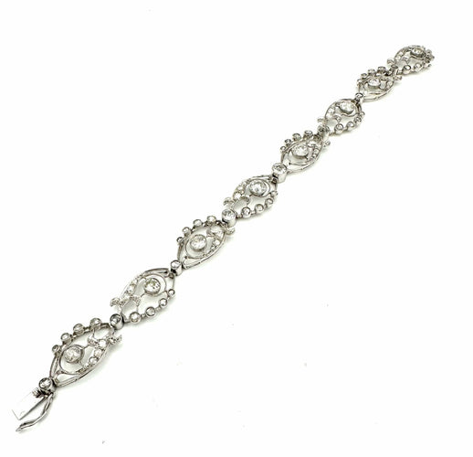 Bracelet Bracelet 19ème en platine et diamants (5.5ct) 58 Facettes