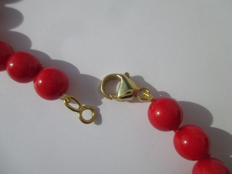 Collier Collier choker corail rouge fermoir or 58 Facettes