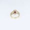 Bague 50 Bague en or jaune, sertie d'un rubis taille ovale entouré de diamants 58 Facettes 001.41417