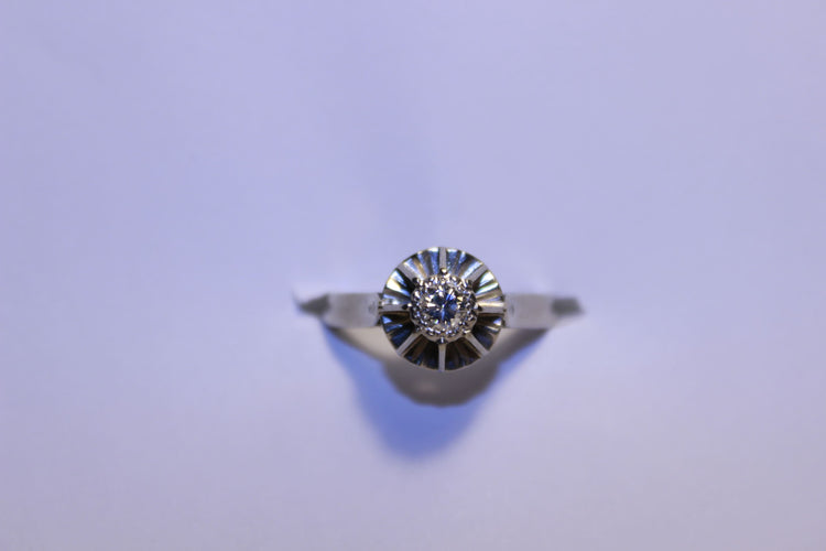 Bague 55 Bague solitaire Diamant 0.26ct 58 Facettes