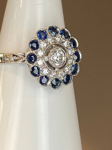 Bague 57 Bague diamants, saphir 58 Facettes AB45