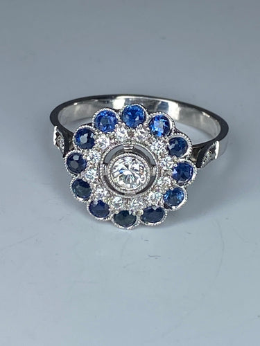 Bague 57 Bague diamants, saphir 58 Facettes AB45