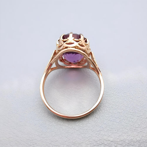 Bague 53 Bague Améthyste en Solitaire Or Jaune 58 Facettes AA 1719