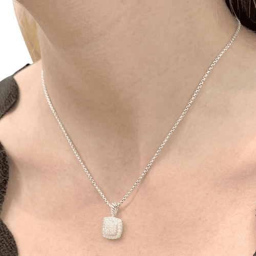 Collier Collier David Yurman, "Petite Albion", argent, diamants. 58 Facettes 34591