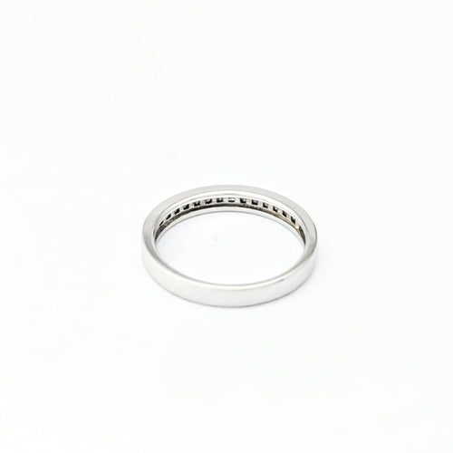 Bague 53 Demi - alliance or blanc et diamants 58 Facettes 31889